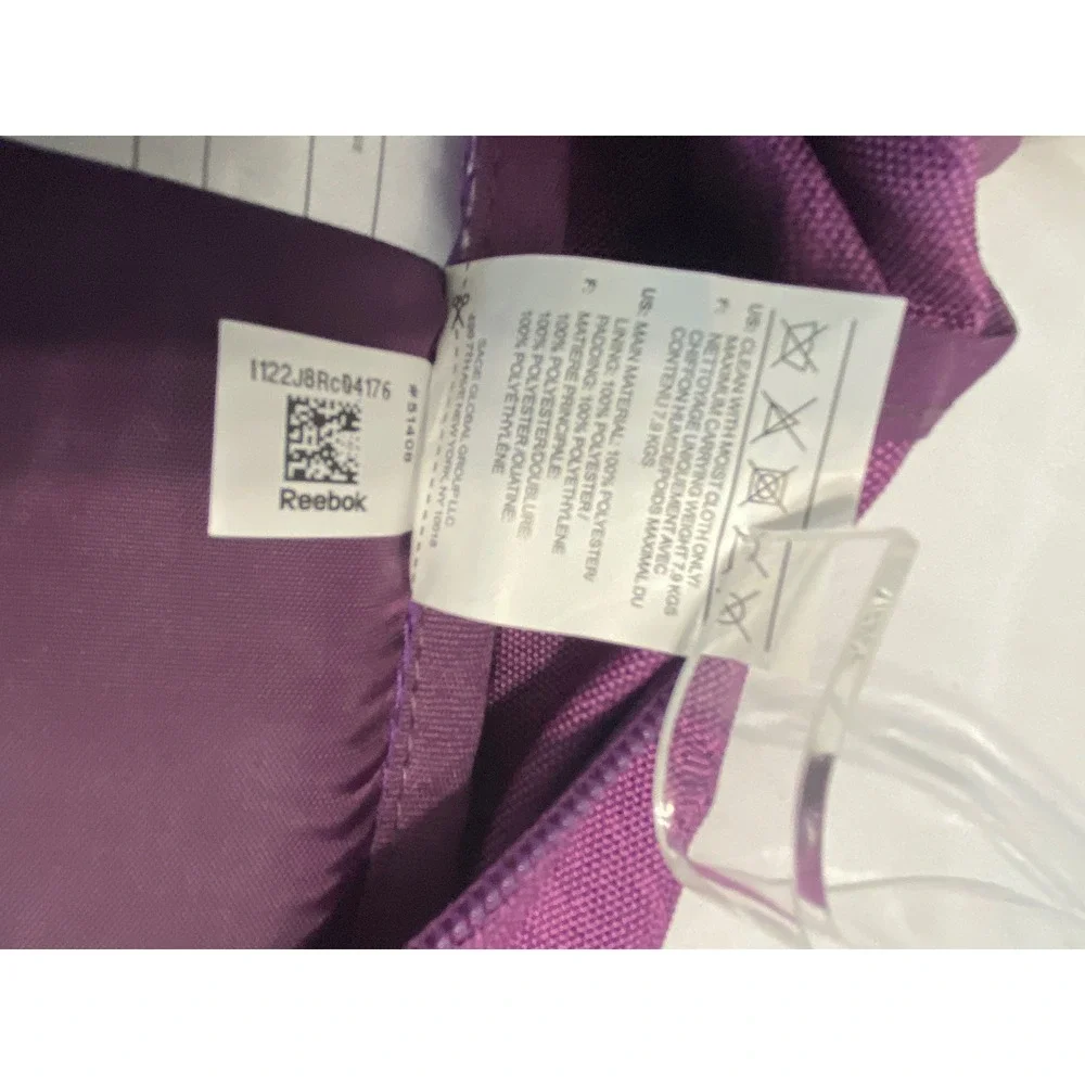 Reebok Marley Backpack Womens NSZ Purple Water Resistant Laptop Sleeve NEW